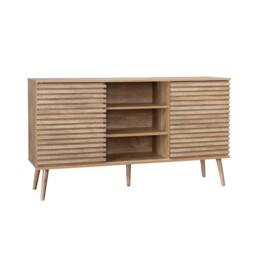 sweeek 140cm scandi-style sideboard with wooden effect in Beige - thumbnail 2