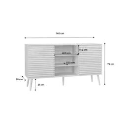 sweeek 140cm scandi-style sideboard with wooden effect in Beige - thumbnail 6