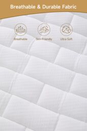 Living and Home Cozy Breathable Quilted Foam Spring Mattress in White - Size: Double - thumbnail 4