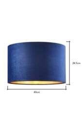 BHS Lighting Large Velvet Easy Fit Light Shade in Navy - thumbnail 5
