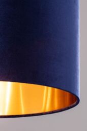 BHS Lighting Large Velvet Easy Fit Light Shade in Navy - thumbnail 3