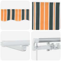 Berkfield Home Manual Retractable Awning with LED Green & Yellow 300x250 cm - thumbnail 8