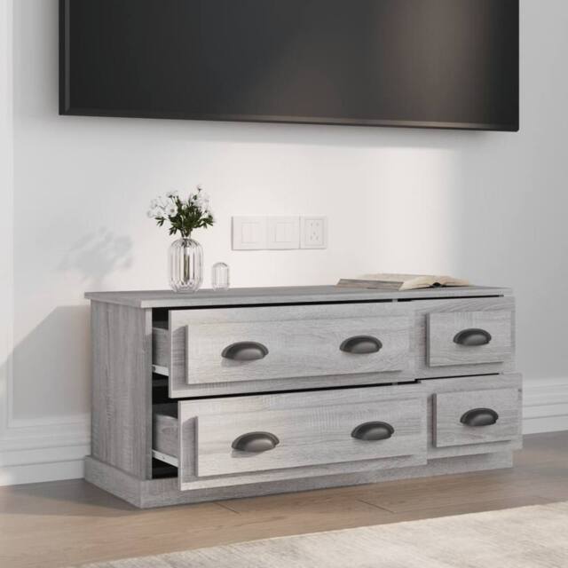 Berkfield Home TV Cabinet Grey Sonoma 100x35.5x45 cm Engineered Wood - image 1