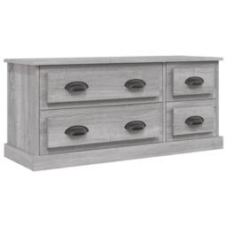Berkfield Home TV Cabinet Grey Sonoma 100x35.5x45 cm Engineered Wood - thumbnail 3