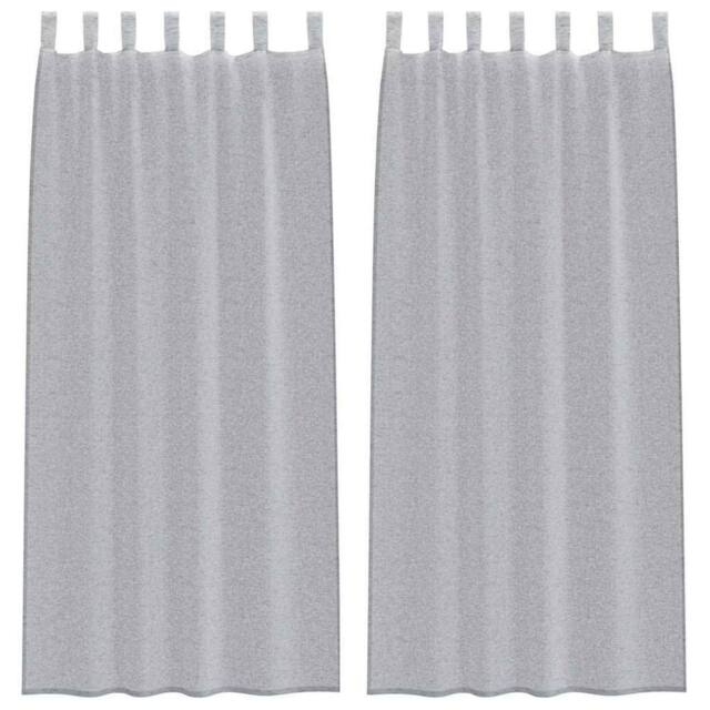 Berkfield Home Curtains with Curtains 2 pcs Dark gray 140 x 245 cm Polyester in Grey - image 1
