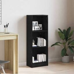 Berkfield Home Bookcase Black Oak 40x24x109 cm Engineered Wood - Size: 40 x 24 x 109 cm - thumbnail 2