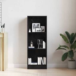 Berkfield Home Bookcase Black Oak 40x24x109 cm Engineered Wood - Size: 40 x 24 x 109 cm - thumbnail 3