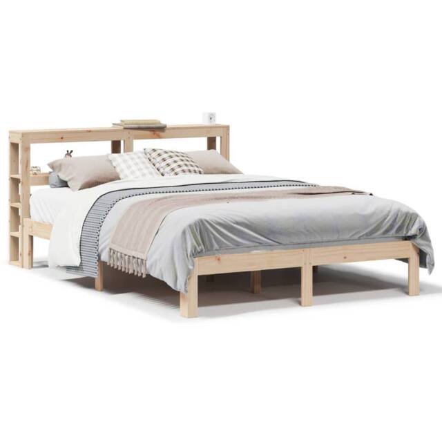 Berkfield Home Bed Frame with Headboard without Mattress 140x200 cm in Light Tan - image 1