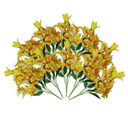 Leaf 12 x 60cm Artificial Lily Stem Yellow (144 Flowers) - Size: 12 x 60 cm - thumbnail 6