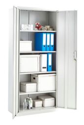 Moderna Metal Storage Cabinet with Lock Tall Grey Cupboard, 4 Shelves 180cm - thumbnail 3