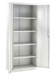 Moderna Metal Storage Cabinet with Lock Tall Grey Cupboard, 4 Shelves 180cm - thumbnail 5
