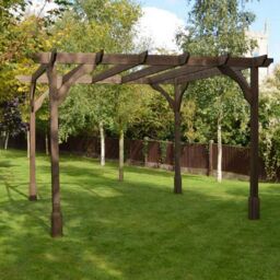 Rutland County Garden Furniture Ltd Premium Pergola - Wood - L180 x W180 x H270 cm - Rustic Brown - thumbnail 7