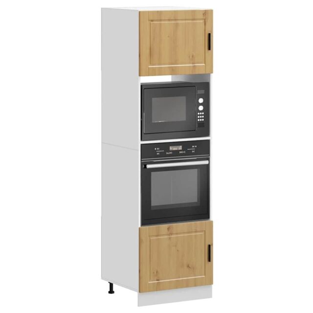 Berkfield Home Oven Cabinets 2 pcs Porto Artisan Oak Engineered Wood in Brown - image 1