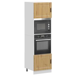 Berkfield Home Oven Cabinets 2 pcs Porto Artisan Oak Engineered Wood in Brown - thumbnail 1