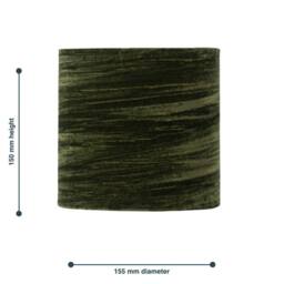 First Choice Lighting Green Crushed Velvet 15.5cm Table Lamp Shade - thumbnail 5