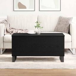 Berkfield Home Coffee Table Black Oak 90x44.5x45 cm Engineered Wood - thumbnail 4