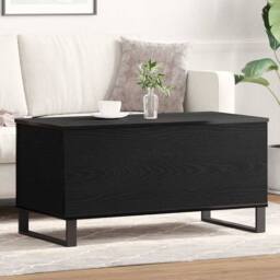 Berkfield Home Coffee Table Black Oak 90x44.5x45 cm Engineered Wood - thumbnail 2