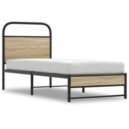 Berkfield Home Bed Frame Without Mattress 80x200 cm Smoked Oak Engineered Wood in Brown - thumbnail 2