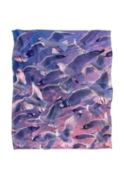 JQ Licensing Royce Mcclure Evening Seagulls Silky Touch Super Soft Throw Blanket 152 X 127 cm in White - thumbnail 1