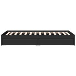 Berkfield Home Bed Frame with Drawers without Mattress Black 75x190 cm Small Single - thumbnail 5