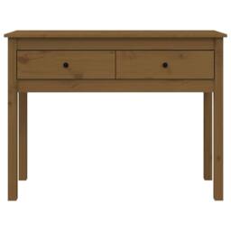 Berkfield Home Beautiful Console Table Honey Brown 100x35x75 cm Solid Wood Pine - Size: 100 x 35 x 75 cm - thumbnail 6