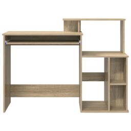 Berkfield Home Desk with Storage Sonoma Oak 120.5x44x88.5 cm Engineered Wood in Beige - thumbnail 5