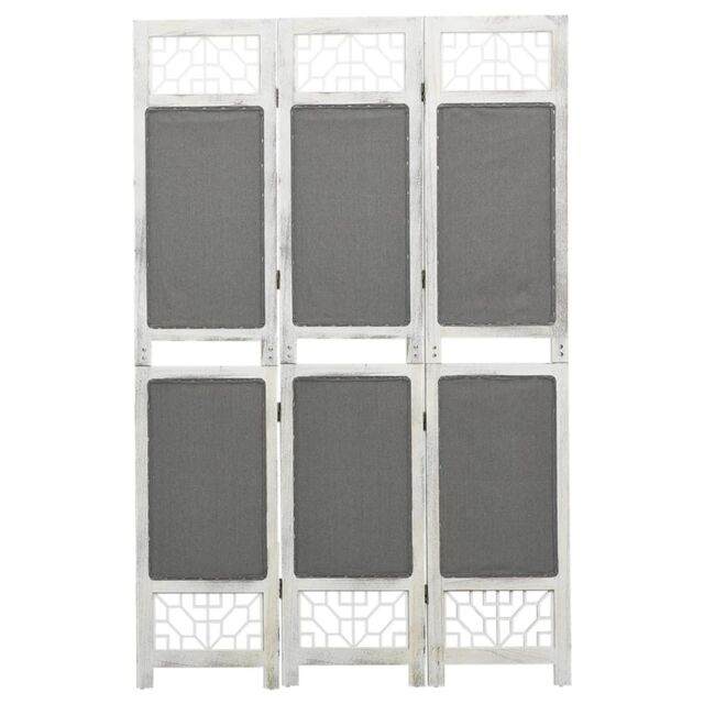 Berkfield Home 3-Panel Room Divider Grey 105x165 cm Fabric - image 1