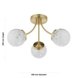 First Choice Lighting Set of 2 Lucie - Confetti Glass with Satin Gold Ceiling Lights - thumbnail 8