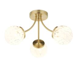 First Choice Lighting Set of 2 Lucie - Confetti Glass with Satin Gold Ceiling Lights - thumbnail 3