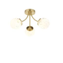 First Choice Lighting Set of 2 Lucie - Confetti Glass with Satin Gold Ceiling Lights - thumbnail 4