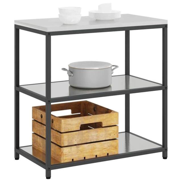 Berkfield Home Kitchen Storage Shelf with Storage Silver Stainless steel - image 1