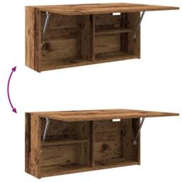 Berkfield Home Decorative Bathroom Wall Cabinet Old Wood 80x25x40 cm Engineered Wood in Brown - Size: 80 x 25 x 40 cm - thumbnail 9