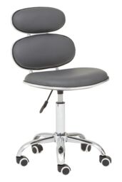Orsina Ergonomic Black PU Home Office Chair, Comfortable Work From Home Office Chair, Movable Ergonomic Chair in Grey - thumbnail 7