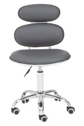 Orsina Ergonomic Black PU Home Office Chair, Comfortable Work From Home Office Chair, Movable Ergonomic Chair in Grey - thumbnail 2