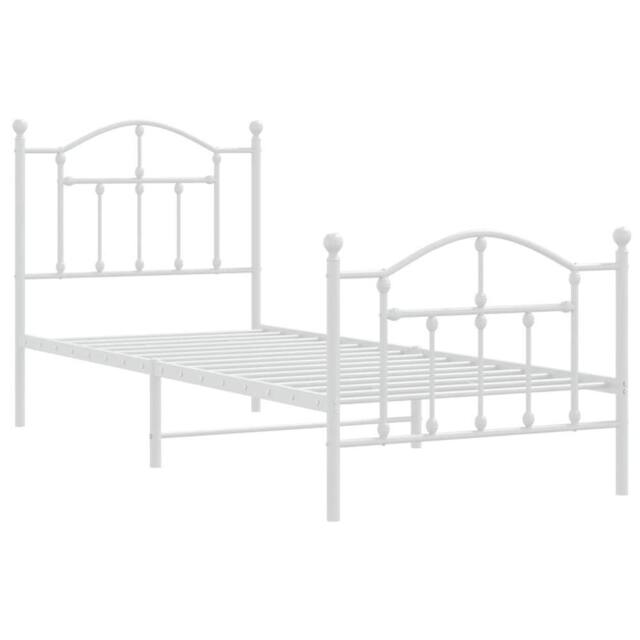 Berkfield Home Metal Bed Frame with Headboard & Footboard White 80x200 cm - image 1