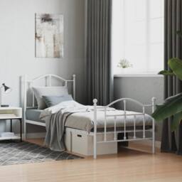 Berkfield Home Metal Bed Frame with Headboard & Footboard White 80x200 cm - thumbnail 2