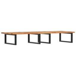 Berkfield Home Basin Shelf Wall Mounted Steel & Solid Wood Acacia in Brown - thumbnail 6