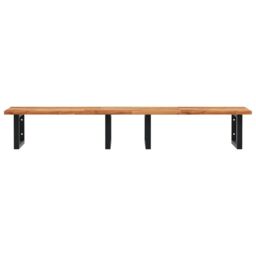 Berkfield Home Basin Shelf Wall Mounted Steel & Solid Wood Acacia in Brown - thumbnail 4