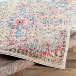 Livabliss Murat-Vintage Blue Yellow Grey Traditional Boho Living Dining Bedroom Rug in Red - Size: 200 cm x 275 cm - thumbnail 4
