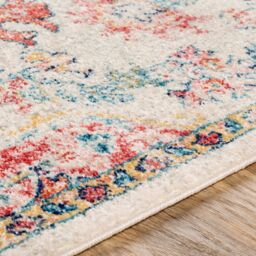 Livabliss Murat-Vintage Blue Yellow Grey Traditional Boho Living Dining Bedroom Rug in Red - Size: 200 cm x 275 cm - thumbnail 3