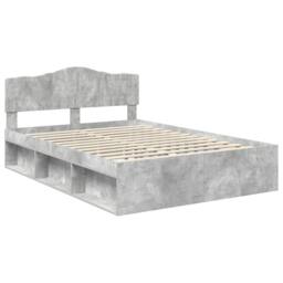 Berkfield Home Bed Frame with Headboard Concerte 160 x 200 cm Solid Pine Wood in Grey - thumbnail 4