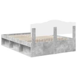 Berkfield Home Bed Frame with Headboard Concerte 160 x 200 cm Solid Pine Wood in Grey - thumbnail 9