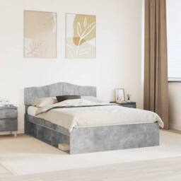 Berkfield Home Bed Frame with Headboard Concerte 160 x 200 cm Solid Pine Wood in Grey