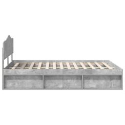 Berkfield Home Bed Frame with Headboard Concerte 160 x 200 cm Solid Pine Wood in Grey - thumbnail 8