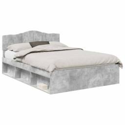 Berkfield Home Bed Frame with Headboard Concerte 160 x 200 cm Solid Pine Wood in Grey - thumbnail 2