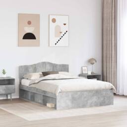 Berkfield Home Bed Frame with Headboard Concerte 160 x 200 cm Solid Pine Wood in Grey - thumbnail 3