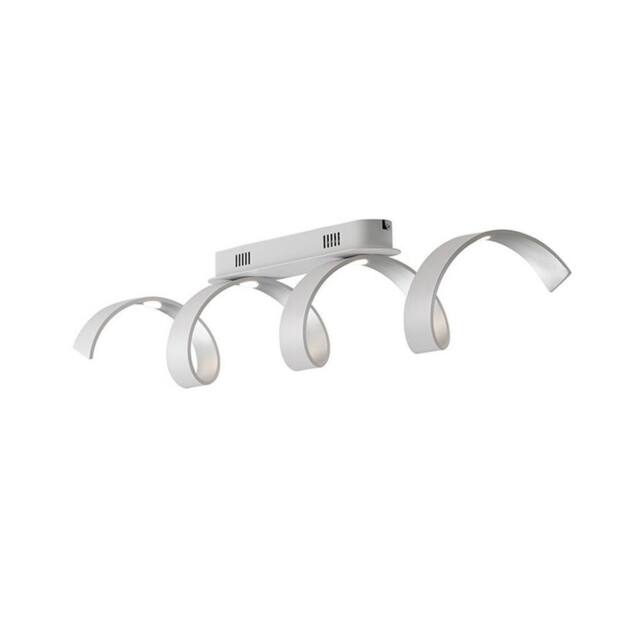 Netlighting HELIX LED Swirl Semi Flush Light White Silver 1600lm 80x18x13.5cm - Size: 80x18x13.5 cm