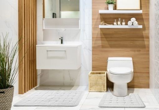 New Edge Blinds Shades Collection 2 Piece Bath Set in White - Size: 45 cm width x 75 cm drop - image 1