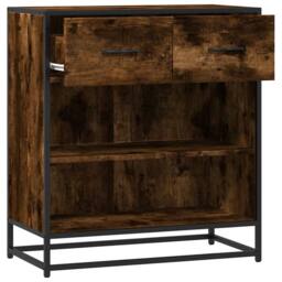 Berkfield Home Sideboard Smoked Oak 68x35x76 cm Engineered Wood in Brown - Size: 68 x 35 x 76 cm - thumbnail 7
