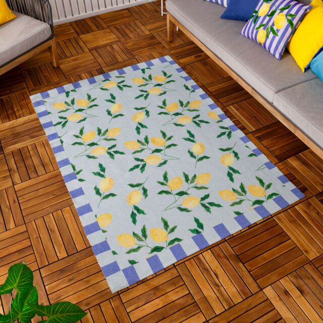 Furn Lemons Printed Indoor/Outdoor Rug in Blue - Size: 120 cm x 170 cm - image 1